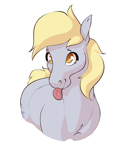 Size: 1395x1685 | Tagged: safe, artist:aquaticvibes, derpy hooves, horse, g4, :p, hoers, horsified, simple background, solo, tongue out, white background, wingless