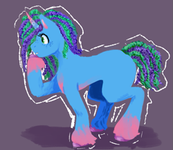 Size: 631x550 | Tagged: safe, artist:nachosforfree, misty brightdawn, pony, unicorn, g5, cornrows, freckles, side view, simple background, solo, unshorn fetlocks