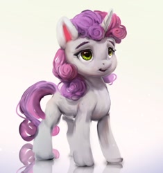 Size: 1128x1200 | Tagged: safe, artist:inkhooves, sweetie belle, pony, unicorn, g4, female, filly, foal, gradient background, solo