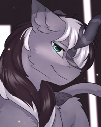 Size: 2000x2500 | Tagged: safe, artist:snowstormbat, oc, oc only, oc:grayscale, kirin, pony, bedroom eyes, high res, kirin oc, looking at you, male, simple background, solo