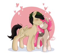 Size: 2048x1536 | Tagged: safe, artist:choppedraven, oc, pegasus, pony, g4, cute, duo, female, kissing, male, mare, nuzzling, pegasus oc, shipping, simple background, stallion, white background