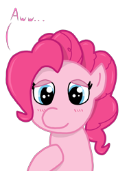 Size: 6000x8000 | Tagged: safe, artist:gilo, pinkie pie, earth pony, pony, g4, awww, blushing, cute, diapinkes, simple background, smiling, solo, transparent background