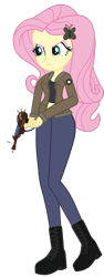 Size: 1541x4096 | Tagged: safe, artist:edy_january, artist:starryshineviolet, edit, vector edit, fluttershy, human, equestria girls, g4, my little pony equestria girls: better together, angry, base used, boots, breasts, busty fluttershy, call of duty, call of duty zombies, clothes, free to use, girls und panzer, gun, jacket, laser gun, link in description, long pants, marine, marines, military, raygun, saunders, shoes, simple background, soldier, solo, tank top, transparent background, trigger discipline, vector, weapon