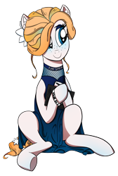 Size: 2464x3671 | Tagged: safe, artist:sluttershy, oc, oc only, oc:noelle nights, earth pony, pony, clothes, drawing tablet, dress, earth pony oc, female, flower, flower in hair, freckles, heart, heart eyes, high res, mare, simple background, solo, tablet, transparent background, wacom, wingding eyes, wristband