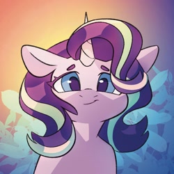 Size: 2008x2008 | Tagged: safe, artist:dodsie, starlight glimmer, pony, unicorn, g4, bust, eyebrows, female, high res, looking at you, mare, portrait, smiling, smiling at you, solo