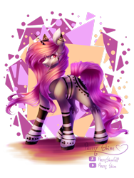 Size: 2121x2828 | Tagged: safe, artist:prettyshinegp, oc, oc only, pony, unicorn, eye clipping through hair, female, high res, horn, mare, simple background, solo, tattoo, transparent background, unicorn oc