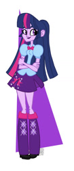 Size: 588x1352 | Tagged: safe, artist:susanarodrigues, twilight sparkle, human, equestria girls, g4, boots, clothes, high heel boots, shirt, shoes, simple background, skirt, solo, white background