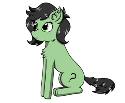 Size: 1006x828 | Tagged: safe, artist:nismorose, oc, oc:anon, oc:filly anon, earth pony, pony, chest fluff, ear fluff, earth pony oc, eyelashes, female, filly, foal, simple background, sitting, solo, white background
