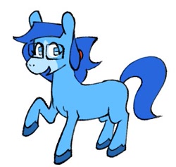 Size: 339x321 | Tagged: safe, artist:winterclover, oc, oc only, oc:cloverberry, earth pony, pony, glasses, simple background, smiling, solo, white background
