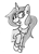 Size: 286x392 | Tagged: safe, artist:winterclover, oc, oc only, oc:cloverberry, pony, unicorn, bust, clothes, glasses, horn, monochrome, simple background, smiling, solo, sweater, unicorn oc, white background