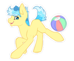 Size: 1200x1000 | Tagged: safe, artist:sinclair2013, oc, oc only, earth pony, pony, beach ball, earth pony oc, male, simple background, solo, stallion, transparent background