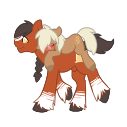 Size: 1200x1200 | Tagged: safe, artist:sinclair2013, oc, oc only, oc:amber shine, oc:draft, earth pony, pony, blushing, duo, earth pony oc, female, male, mare, nudity, sheath, shipping, simple background, size difference, stallion, straight, transparent background
