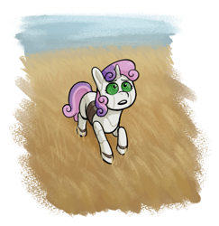 Size: 509x523 | Tagged: safe, artist:winterclover, sweetie belle, pony, robot, robot pony, unicorn, g4, open mouth, scenery, simple background, solo, sweetie bot, transparent background