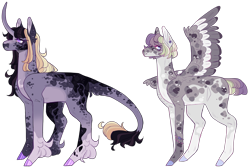 Size: 4144x2787 | Tagged: safe, artist:sleepy-nova, oc, oc only, pegasus, pony, unicorn, bracelet, cloven hooves, coat markings, colored hooves, colored wings, curved horn, ear piercing, earring, female, hoof polish, horn, jewelry, leonine tail, magical lesbian spawn, mare, multicolored wings, offspring, parent:blossomforth, parent:marble pie, parent:oc, piercing, short tail, simple background, smooth horn, socks (coat markings), tail, transparent background, unshorn fetlocks, wings
