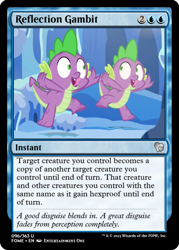 Size: 375x523 | Tagged: safe, edit, spike, thorax, changeling, dragon, g4, the times they are a changeling, ccg, disguise, disguised changeling, ice, magic the gathering, trading card, trading card edit