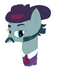 Size: 3024x4032 | Tagged: artist needed, source needed, safe, turner mccolt, pony, g4, the hooffields and mccolts, eyebrows, facial hair, hat, head, male, mccolt family, moustache, sideburns, simple background, solo, stallion, white background