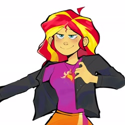 Size: 2048x2048 | Tagged: safe, artist:totop0llo, sunset shimmer, human, equestria girls, g4, female, high res, simple background, solo, white background