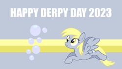 Size: 2000x1125 | Tagged: safe, editor:quoterific, derpy hooves, pegasus, pony, g4, 2023, derpy day, female, mare, solo, wallpaper