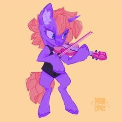 Size: 4000x4000 | Tagged: safe, artist:pastacrylic, oc, oc only, pony, unicorn, bipedal, clothes, musical instrument, solo, violin