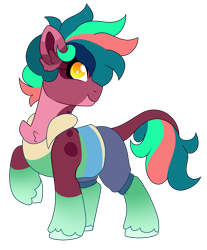 Size: 4285x5180 | Tagged: safe, artist:crazylooncrest, artist:crazysketch101, oc, oc only, earth pony, pony, colored pupils, multicolored hair, raised hoof, simple background, solo, transparent background