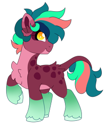 Size: 4427x5234 | Tagged: safe, alternate version, artist:crazylooncrest, artist:crazysketch101, oc, oc only, earth pony, pony, colored pupils, multicolored hair, raised hoof, simple background, solo, transparent background