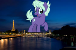 Size: 2048x1360 | Tagged: safe, anonymous editor, artist:cheezedoodle96, edit, night view, earth pony, pony, g4, female, france, friendship student, giant pony, giant/macro earth pony, giantess, highrise ponies, irl, macro, mare, mega giant, paris, photo, ponies in real life, solo