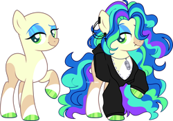 Size: 4879x3407 | Tagged: safe, artist:kurosawakuro, oc, oc only, earth pony, pony, base used, body markings, clothes, colored hooves, dog tags, ear piercing, earring, eyeshadow, facial markings, female, green eyes, hoodie, hoof polish, jewelry, lidded eyes, lip piercing, long hair, long mane, magical gay spawn, makeup, mare, necklace, offspring, parent:braeburn, parent:soarin', parents:soarburn, piercing, raised hoof, simple background, solo, transparent background, zipper