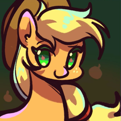 Size: 683x682 | Tagged: safe, artist:tkotu1, edit, applejack, earth pony, pony, g4, bust, female, looking at you, mare, smiling, smiling at you, solo
