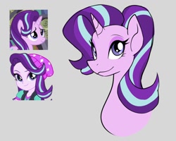 Size: 1280x1024 | Tagged: safe, artist:ecstasydemon, starlight glimmer, human, pony, unicorn, equestria girls, g4, bust, female, mare, smiling, solo