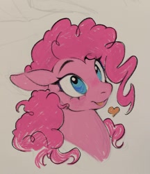 Size: 1067x1237 | Tagged: safe, artist:dethdaze, pinkie pie, earth pony, pony, g4, bust, heart, open mouth, smiling, solo