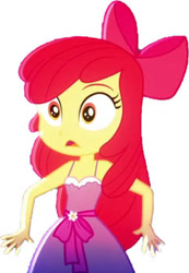 Size: 242x350 | Tagged: safe, artist:movieliker236, edit, edited screencap, screencap, apple bloom, human, equestria girls, g4, my little pony equestria girls: summertime shorts, raise this roof, clothes, dress, fall formal outfits, female, not a vector, simple background, sleeveless, sleeveless dress, solo, white background