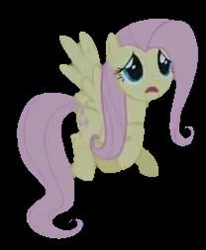 Size: 208x253 | Tagged: safe, artist:movieliker236, edit, edited screencap, screencap, fluttershy, pony, g4, black background, female, not a vector, simple background, solo, worried