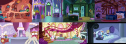 Size: 800x282 | Tagged: safe, artist:movieliker236, screencap, fluttershy, rainbow dash, sweetie belle, twilight velvet, a hearth's warming tail, for whom the sweetie belle toils, g4, read it and weep, bedroom, carousel boutique, letterboxing, room