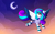 Size: 3600x2229 | Tagged: safe, artist:madelinne, oc, oc only, oc:cookie crumbler, pegasus, pony, cloud, high res, leg stripes, moon, pegasus oc, sky, stars, sunset