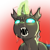 Size: 1159x1159 | Tagged: safe, artist:cold-blooded-twilight, changeling, angry, fangs, frown, glowing, glowing eyes, glowing horn, gradient background, horn, open mouth, simple background, solo, transparent background