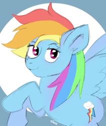 Size: 635x752 | Tagged: safe, artist:stevi_draws, rainbow dash, pegasus, pony, g4, female, mare, smiling, solo