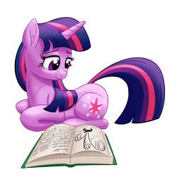 Size: 2160x2160 | Tagged: safe, artist:stellardust, twilight sparkle, pony, unicorn, g4, book, ear fluff, female, high res, lidded eyes, lying down, mare, ponyloaf, prone, reading, simple background, solo, transparent background, unicorn twilight
