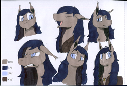 Size: 1280x863 | Tagged: safe, artist:darkhestur, oc, oc only, oc:dark, bat pony, pony, bat pony oc, expressions, facial expressions, fangs, ponysona, reference sheet, simple background, slit pupils, white background