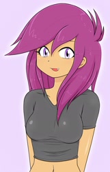 Size: 1400x2177 | Tagged: safe, artist:batipin, scootaloo, equestria girls, adult, breasts, older, older scootaloo, open mouth