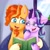 Size: 2000x2000 | Tagged: safe, artist:galaxy swirl, starlight glimmer, sunburst, pony, unicorn, g4, accessory swap, blaze (coat marking), blushing, book, coat markings, colored eyebrows, cute, duo, duo male and female, eyebrows, facial hair, facial markings, female, glasses, glimmerbetes, goatee, happy, heart, heart eyes, high res, horn, looking at each other, looking at someone, male, mare, open mouth, open smile, reading, ship:starburst, shipping, signature, smiling, socks (coat markings), spellbook, stallion, straight, sunbetes, sunburst's glasses, unshorn fetlocks, window, wingding eyes