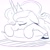 Size: 2600x2600 | Tagged: safe, artist:maren, princess luna, alicorn, pony, g4, 2020, bust, doodle, female, floppy ears, high res, lying down, mare, old art, pillow, prone, simple background, sleeping, solo, white background