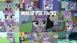 Size: 1280x721 | Tagged: safe, edit, edited screencap, editor:quoterific, screencap, maud pie, mudbriar, pinkie pie, sunburst, earth pony, pony, unicorn, g4, maud pie (episode), rock solid friendship, student counsel, the gift of the maud pie, the maud couple, uncommon bond, clothes, dress, female, graduation cap, hat, male, mare, maud pie's tie, necktie, one eye closed, pie sisters pajamas, rocktorate, smiling, stallion, when she smiles