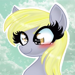 Size: 4096x4096 | Tagged: safe, artist:shadowiesart, derpy hooves, pegasus, pony, g4, blushing, bust, female, solo