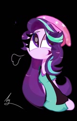 Size: 717x1120 | Tagged: safe, artist:andyfoxarts890, starlight glimmer, human, equestria girls, g4, black background, female, simple background, solo