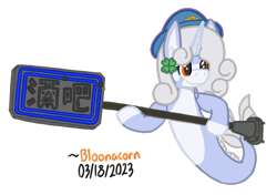 Size: 662x467 | Tagged: safe, artist:bloonacorn, oc, oc only, oc:bloona blazes, /mlp/ tf2 general, neon annihilator, seaponified, simple background, solo, species swap, team fortress 2, transparent background, weapon