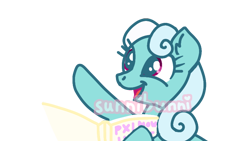 Size: 800x450 | Tagged: safe, artist:_natsunatsuu_, bon bon, fleetfoot, sweetie drops, g4, the lost treasure of griffonstone, female, mare, photo, simple background, solo, transparent background, voice actor joke