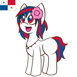 Size: 1000x1000 | Tagged: safe, artist:ask-ponyvenezuela, oc, oc only, earth pony, pony, earth pony oc, female, mare, nation ponies, panama, ponified, simple background, solo, transparent background