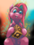 Size: 1536x2048 | Tagged: safe, artist:fluffsplosion, pinkie pie, earth pony, fluffy pony, pony, g4, hellraiser, imminent death, lemarchand's box, low angle, pinkamena diane pie, solo, this will end in death