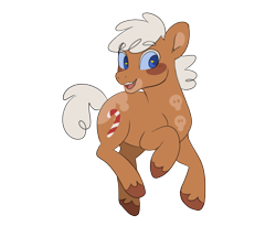 Size: 2048x1676 | Tagged: safe, artist:hibiscuit-rose, oc, oc:gingerbrave, earth pony, pony, blue eyes, coat markings, cookie run, ponified, short mane, simple background, solo, transparent background, unshorn fetlocks, white mane