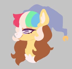 Size: 988x948 | Tagged: safe, artist:ponysforyou, oc, oc:morning dew, earth pony, pony, bags under eyes, bust, chest fluff, earth pony oc, hat, smiling